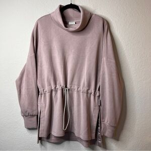 Varley Freya Mauve Cowl Neck Tunic Sweatshirt LW Double Face Size Large